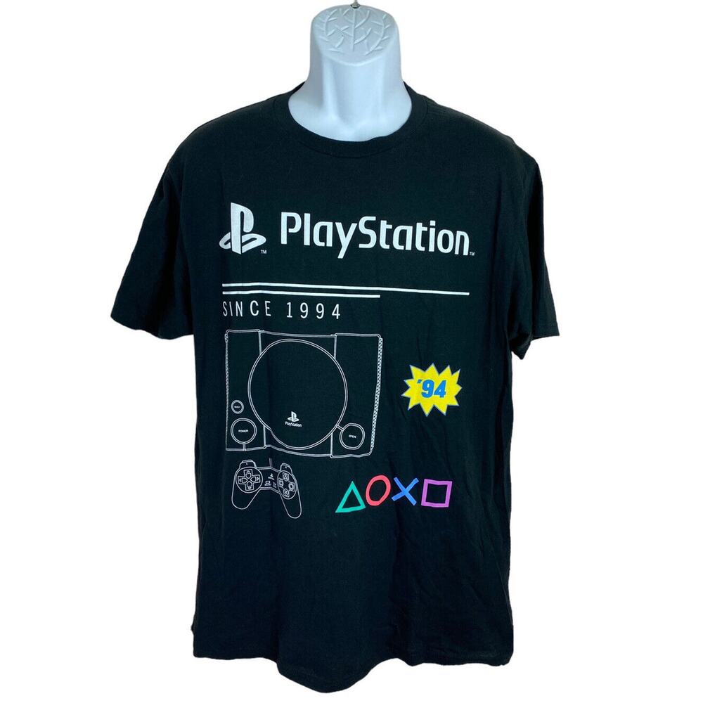 Playstation Since 1994 Black T-Shirt Sz Large Gamer Tee Video Games Console